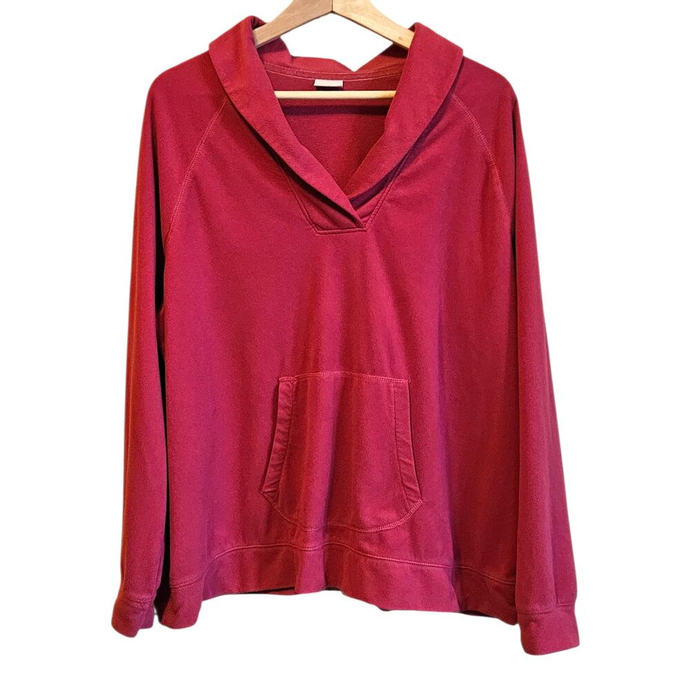 L.L.Bean Women’s 2X Red Pullover Hoodie Sweatshirt Kangaroo Pocket